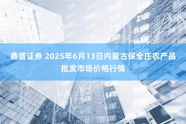 鼎盛证券 2025年6月13日内蒙古保全庄农产品批发市场价格行情